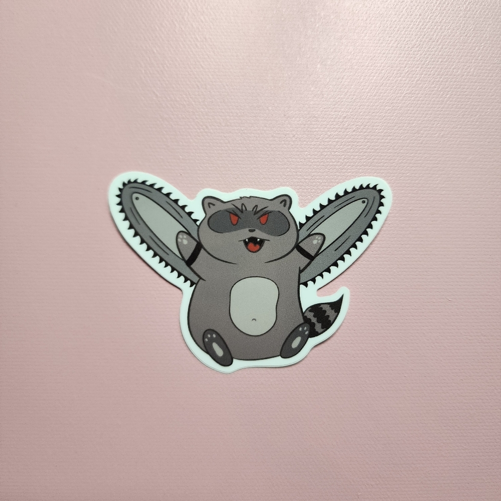 Hot Trash "Chainsaw Raccoon" Sticker